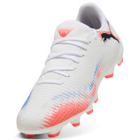 PUMA Future 8 Play Grass/Artificial Grass Football Boots (MG) White Bright Red Blue