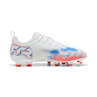 PUMA Future 8 Play Grass/Artificial Grass Football Boots (MG) Kids White Bright Red Blue