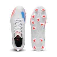 PUMA Future 8 Play Grass/Artificial Grass Football Boots (MG) Kids White Bright Red Blue