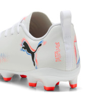 PUMA Future 8 Play Grass/Artificial Grass Football Boots (MG) Kids White Bright Red Blue
