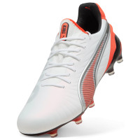 PUMA King Ultimate Grass/Artificial Grass Football Boots (MG) White Bright Red Black