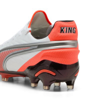 PUMA King Ultimate Grass/Artificial Grass Football Boots (MG) White Bright Red Black