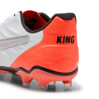 PUMA King Pro Grass/Artificial Grass Football Boots (MG) White Bright Red Black