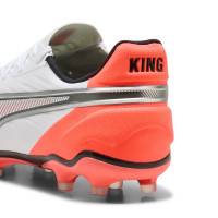 PUMA King Match Grass/Artificial Grass Football Boots (MG) White Bright Red Black
