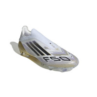 adidas F50 Elite Veterloze Gras Voetbalschoenen (FG) Wit Zwart Goud