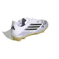 adidas F50 League Grass/Artificial Grass Football Boots (MG) Kids White Black Gold