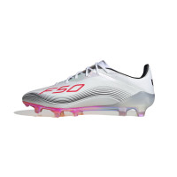 adidas F50 Messi Elite Gras Voetbalschoenen (FG) Wit Zilver Rood