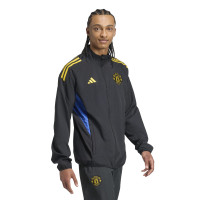 adidas Manchester United Presentatie Trainingspak Full-Zip 2025-2026 Zwart Blauw Geel