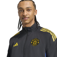 adidas Manchester United Presentatie Trainingspak Full-Zip 2025-2026 Zwart Blauw Geel