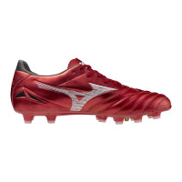 Mizuno Morelia Neo IV Pro Gras Voetbalschoenen (FG) Rood Zilver Zwart