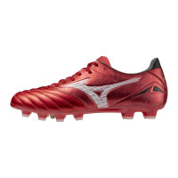 Mizuno Morelia Neo IV Pro Gras Voetbalschoenen (FG) Rood Zilver Zwart