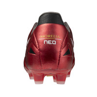 Mizuno Morelia Neo IV Pro Gras Voetbalschoenen (FG) Rood Zilver Zwart