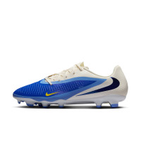 Nike Phantom 6 Low Academy Gras / Kunstgras Voetbalschoenen (MG) Wit Blauw Geel