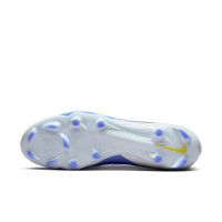 Nike Phantom 6 Low Academy Gras / Kunstgras Voetbalschoenen (MG) Wit Blauw Geel
