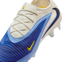 Nike Phantom 6 Low Elite Gras Voetbalschoenen (FG) Wit Blauw Geel