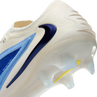 Nike Phantom 6 Low Elite Gras Voetbalschoenen (FG) Wit Blauw Geel