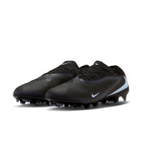 Nike Phantom 6 Low Pro Gras Voetbalschoenen (FG) Zwart Lichtblauw