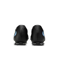 Nike Phantom 6 Low Academy IJzeren-Nop Voetbalschoenen (SG) Anti-Clog Zwart Lichtblauw