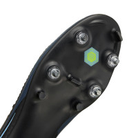 Nike Phantom 6 Low Academy IJzeren-Nop Voetbalschoenen (SG) Anti-Clog Zwart Lichtblauw