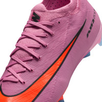 Nike Zoom Mercurial Vapor 16 Pro Gras Voetbalschoenen (FG) Kids Roze Felrood Lichtblauw