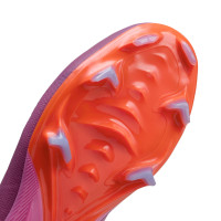 Nike Zoom Mercurial Vapor 16 Pro Gras Voetbalschoenen (FG) Kids Roze Felrood Lichtblauw