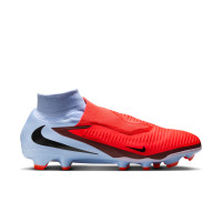Nike Phantom 6 High Pro Gazon Naturel Chaussures de Foot (FG) Bleu Clair Rouge Vif Noir
