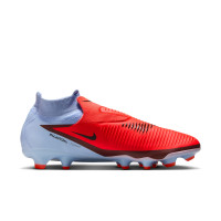 Nike Phantom 6 High Pro Gras Voetbalschoenen (FG) Lichtblauw Felrood Zwart