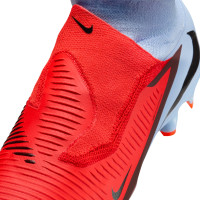 Nike Phantom 6 High Pro Gras Football Boots (FG) Light Blue Bright Red Black