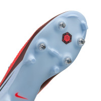 Nike Phantom 6 Low Academy Iron-Nop Football Boots (SG) Anti-Clog Light Blue Bright Red Black