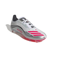 adidas F50 Messi Pro Gras Voetbalschoenen (FG) Wit Zilver Rood