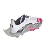 adidas F50 Messi Pro Gras Voetbalschoenen (FG) Wit Zilver Rood