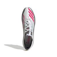 adidas F50 Messi Pro Gras Voetbalschoenen (FG) Wit Zilver Rood