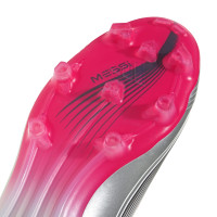 adidas F50 Messi Pro Gras Voetbalschoenen (FG) Wit Zilver Rood