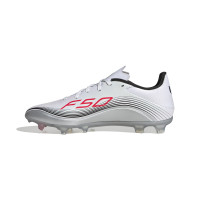 adidas F50 Messi League Grass/Artificial Grass Football Boots (MG) White Silver Red