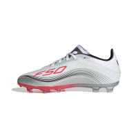 adidas F50 Messi Elite Gras Voetbalschoenen (FG) Kids Wit Zilver Rood