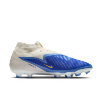 Nike Phantom 6 High Academy Grass/Artificial Grass Football Boots (MG) White Blue Yellow
