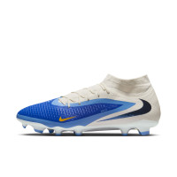 Nike Phantom 6 High Academy Grass/Artificial Grass Football Boots (MG) White Blue Yellow