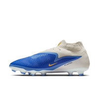 Nike Phantom 6 High Academy Grass/Artificial Grass Football Boots (MG) White Blue Yellow