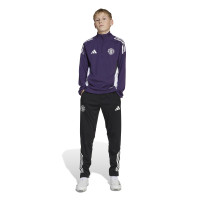 adidas Manchester United Trainingspak 1/4-Zip 2025-2026 Kids Paars Zwart Wit
