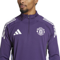 adidas Manchester United Trainingspak 1/4-Zip 2025-2026 Paars Zwart Wit