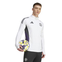 adidas Manchester United Tracksuit 1/4-Zip 2025-2026 White Black Purple