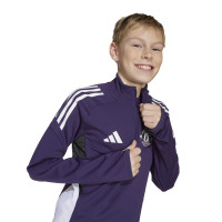 adidas Manchester United Trainingspak 1/4-Zip 2025-2026 Kids Paars Zwart Wit