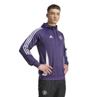 adidas Manchester United Track Hooded Tracksuit 2025-2026 Purple Black White