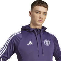 adidas Manchester United Track Hooded Tracksuit 2025-2026 Purple Black White