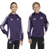 adidas Manchester United Track Hooded Tracksuit 2025-2025 Kids Purple White