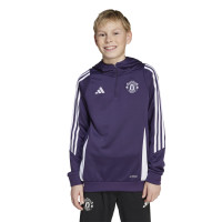 adidas Manchester United Track Hooded Tracksuit 2025-2025 Kids Purple White