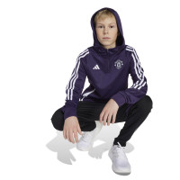 adidas Manchester United Track Hooded Tracksuit 2025-2025 Kids Purple White