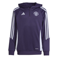 adidas Manchester United Track Hooded Tracksuit 2025-2025 Kids Purple White