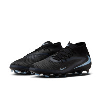 Nike Phantom 6 High Academy Grass/Artificial Grass Football Boots (MG) Black Light Blue