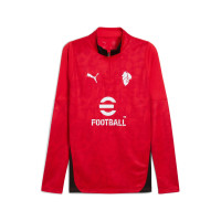 PUMA AC Milan Trainingstrui 1/4-Zip 2025-2026 Rood Zwart Wit
